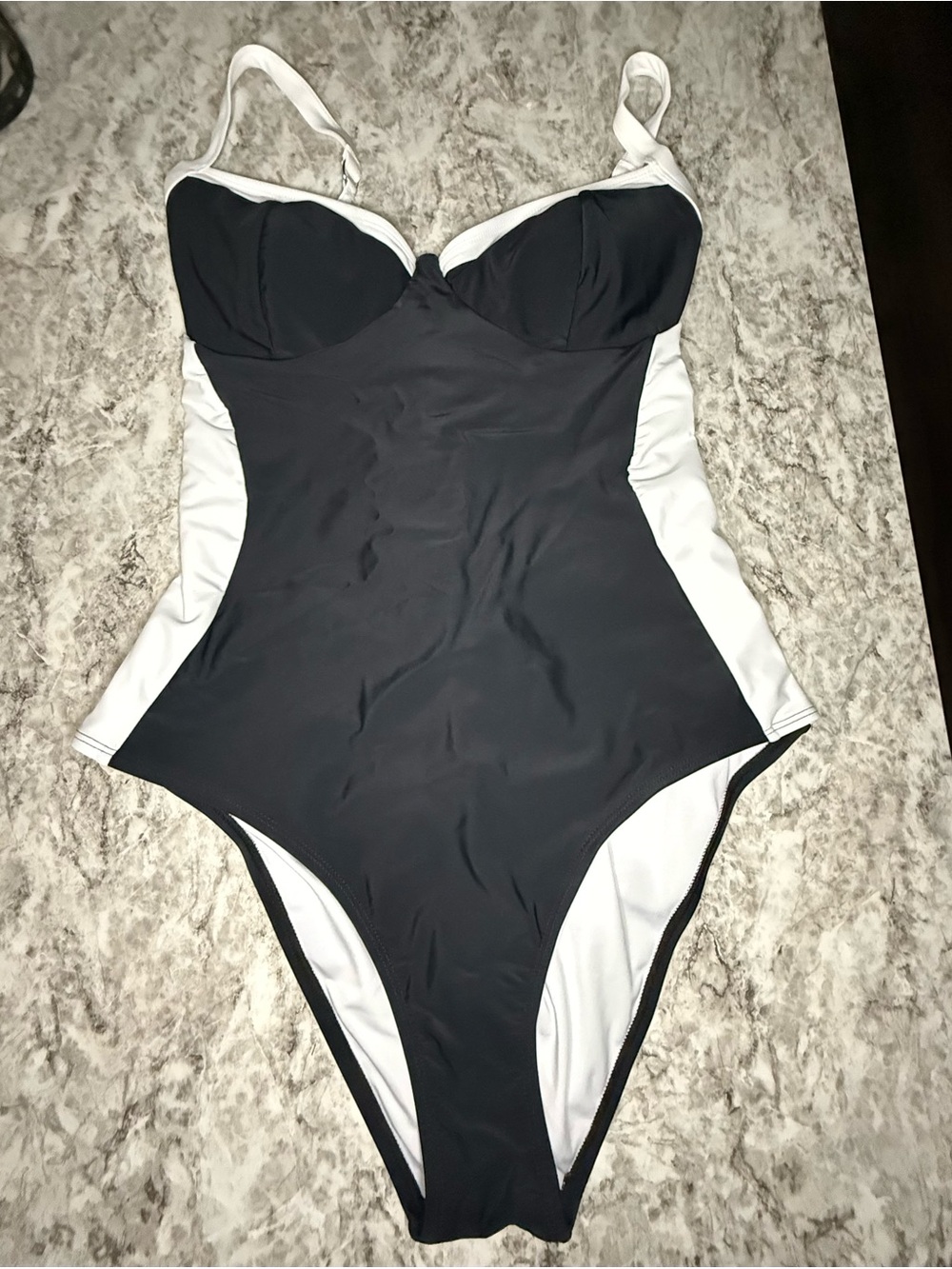Cupshe Black and White One-Piece Swimsuit